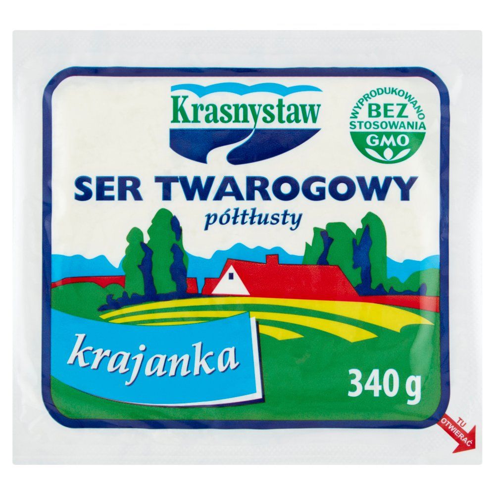 Krasnystaw Ser twarogowy półtłusty krajanka 340 g